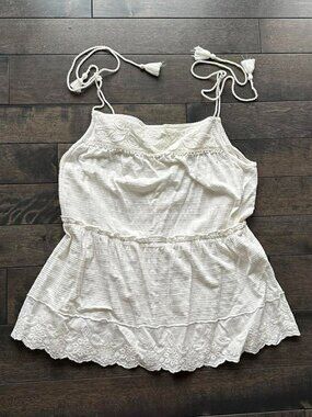 Anthropologie Boho Cotton Lace Top